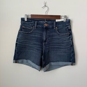 NEW American Eagle The Dream Short Curvy Midi Dark Wash Size 8